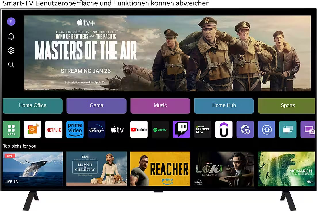 LG OLED77B42LA OLED-Fernseher 195 cm/77 Zoll Diagonale OLED Bildschirmtechnologie 4K Ultra HD Auflösung Smart-TV Internetfähigkeit 100 Hz
