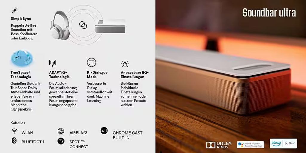 BOSE
Smart Ultra Soundbar + Bass Module 700 5.1 Soundsystem