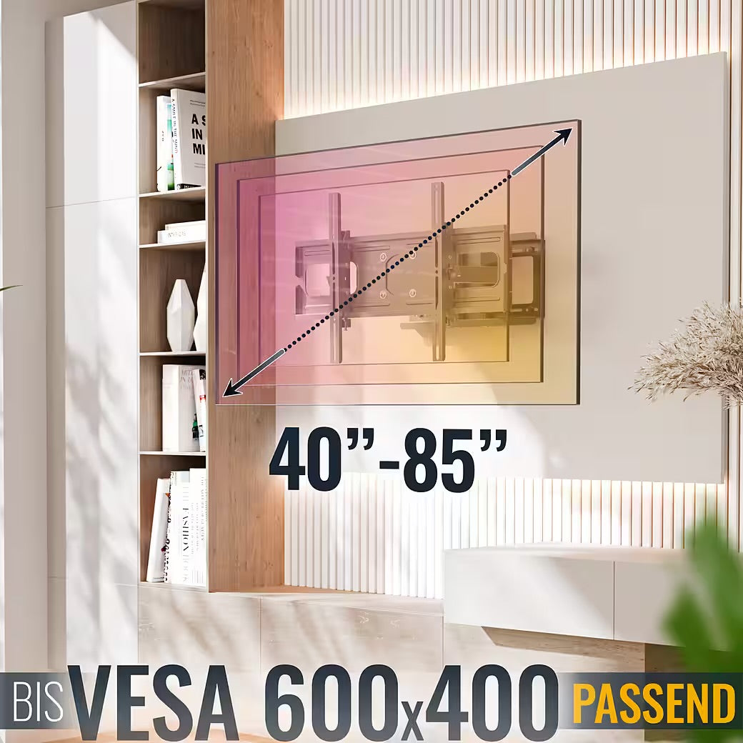 TV-Wandhalterung Fernseh Halterung 55" 65" 75" 85" max 95 Kg schwenkbar R06-F