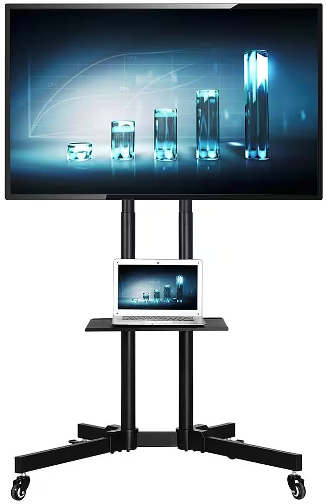 bis 65 Zoll, Mobile TV Standfuß TV-Halterung TV-Rack Rollbar