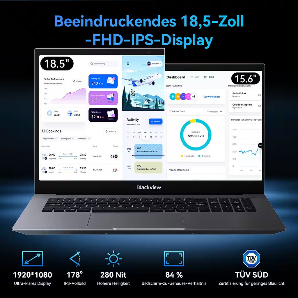 18.5" FHD IPS Acebook10 Intel Core N150 Windows 11 Pro Notebook