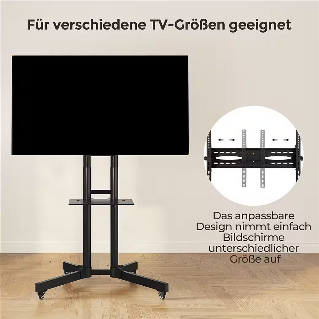 bis 65 Zoll, Mobile TV Standfuß TV-Halterung TV-Rack Rollbar
