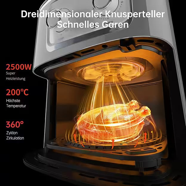 IBETTERTEC
Heißluftfritteuse Airfryer Heißluftfritteuse,2400W Multifunktionale Air Fryer XXL 10L,Heissluftfritteuse,Schnelle Erwärmung,95% weniger Öl,55 Prozent energiesparend,spülmaschinenfeste Körbe