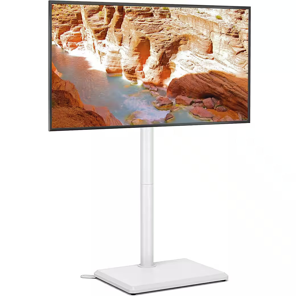 TV-Ständer mit Rollen (32-65 Zoll) Höhenverstellbar Schwenkbar mit Holzfuß