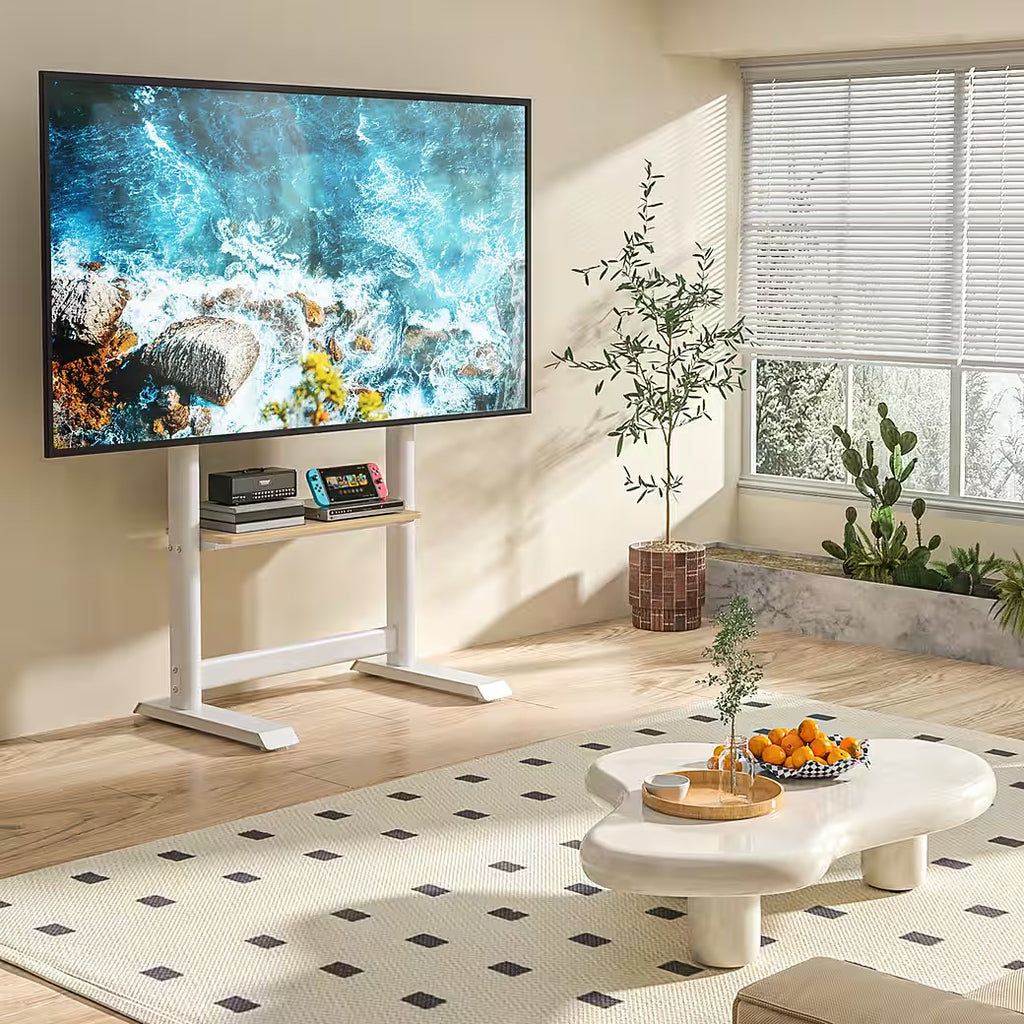 TV-Ständer TV Bodenständer für 60 bis 86 Zoll Fernseher, Regal für Geräte