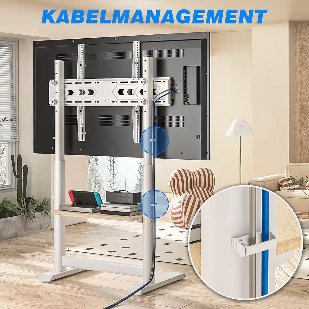 TV-Ständer TV Bodenständer für 60 bis 86 Zoll Fernseher, Regal für Geräte