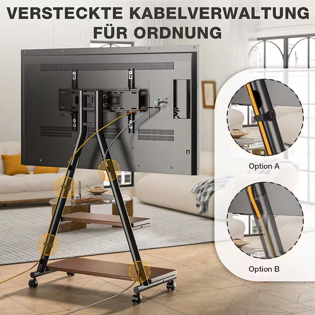 TV-Ständer Rollständer für Fernseher Höhenverstellbar für 32-80 Zoll Fernseher