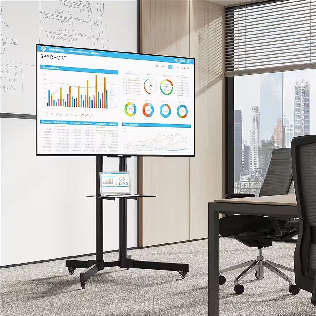 bis 65 Zoll, Mobile TV Standfuß TV-Halterung TV-Rack Rollbar