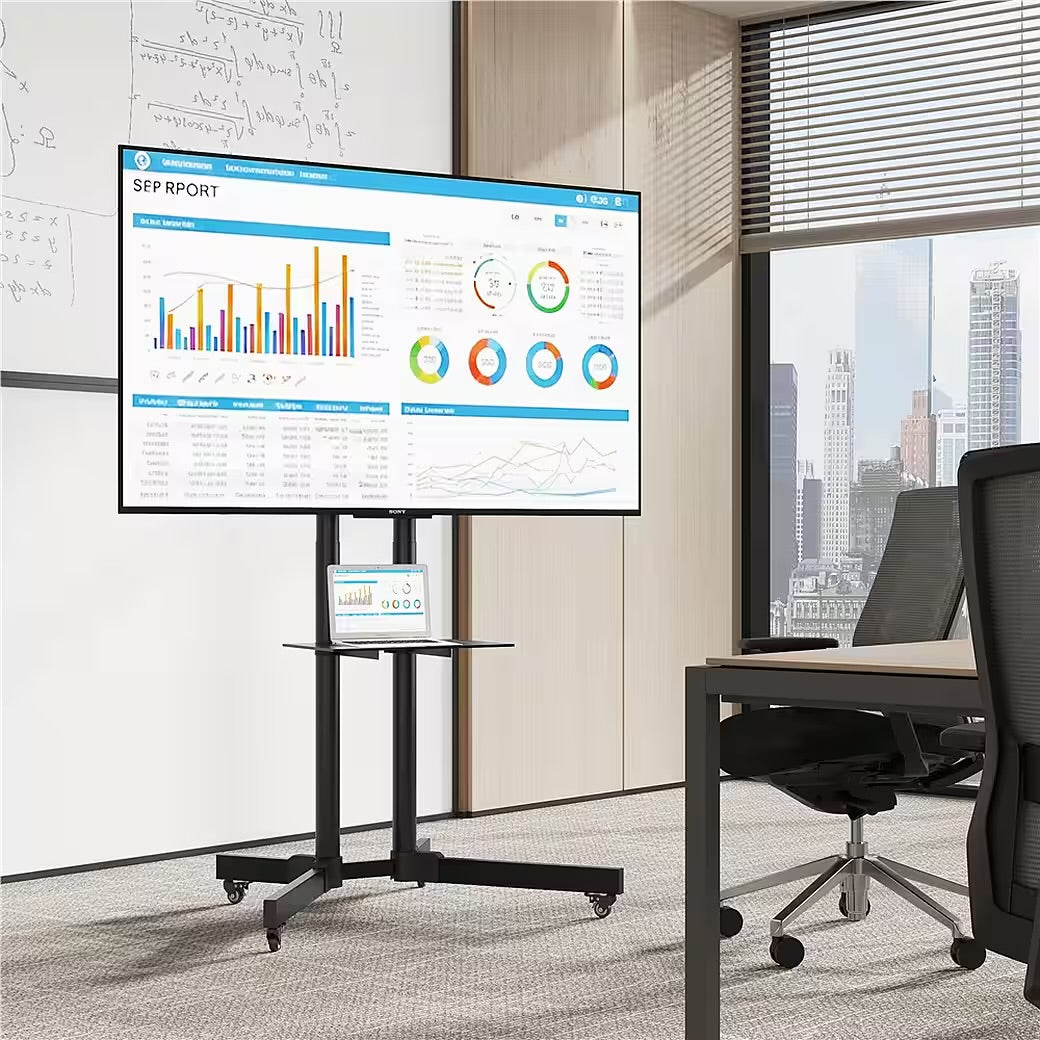 bis 65 Zoll, Mobile TV Standfuß TV-Halterung TV-Rack Rollbar