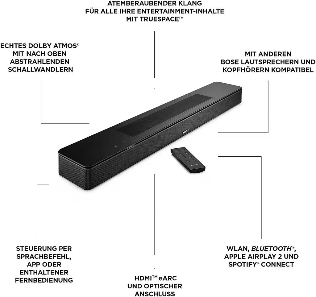 BOSE
Set: Smart Soundbar+Bass 500+Rear Speaker Soundbar
